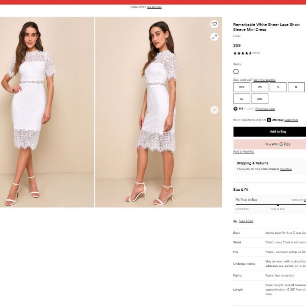 White Lulus Dress New With Tags